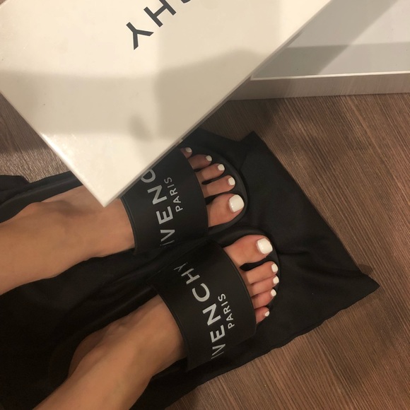 givenchy slides on feet